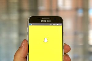 Samsung cell phone with Snapchat on screen
